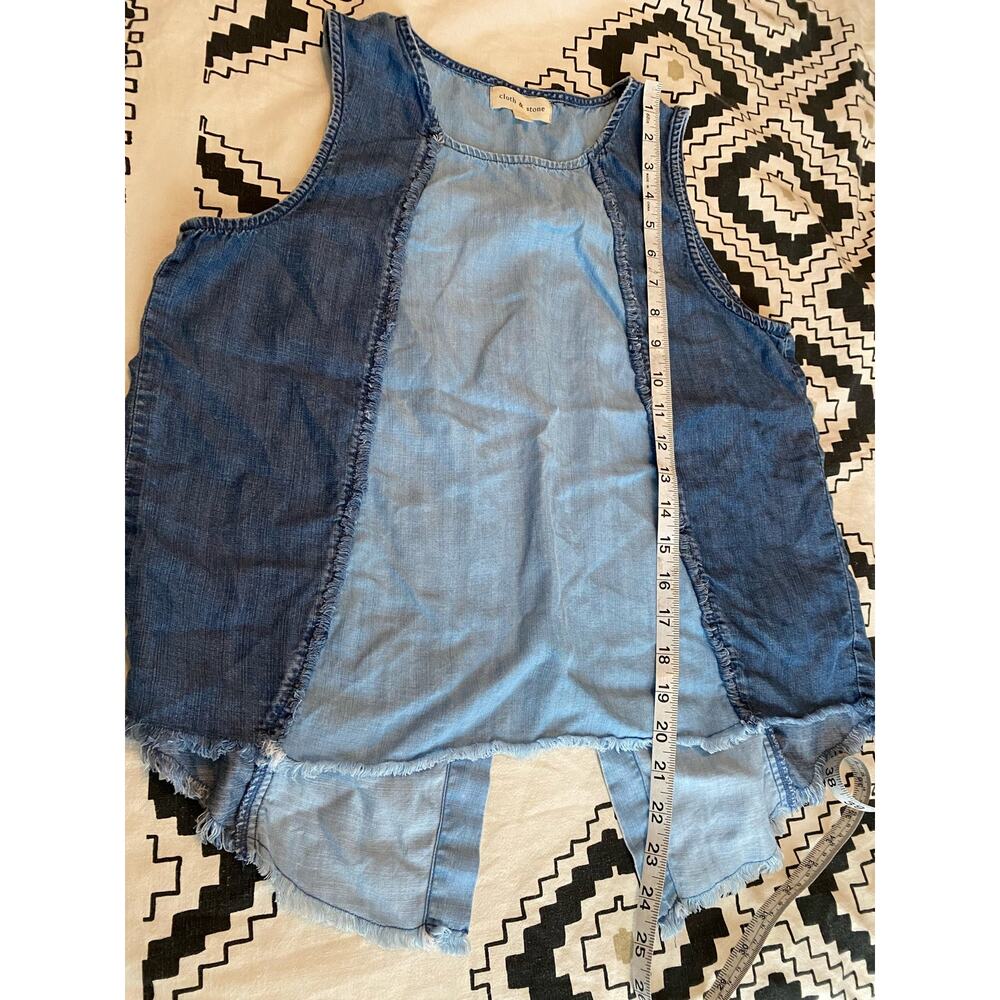 cloth & stone Tencel 2 Tone Open Back Tank Top Size Small - Picture 5 of 8
